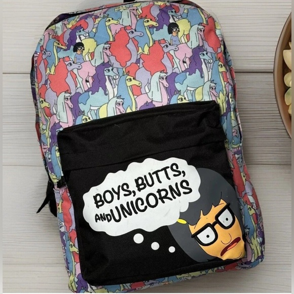 Bobs Burgers TINA Belcher BackPack School Book Boys Butts Unicorns HTF 2017! - Picture 2 of 16